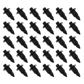 eMagTech 30x Clip de Carénage en Plastique Rivet Garniture de Panneau de Retenue Noir Trou de 6mm Compatible avec Honda Compatib