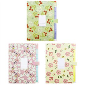 eMagTech Lot de 3 dossiers extensibles en accordéon avec imprimé floral - 8 poches - Fermeture à pression - Pour documents de fo