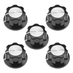 eMagTech 5pcs Potentiomètre Boutons Ton Argent Top Boutons Rotatifs pour 6mm Diamètre Arbre Guitare Effet Pédale Boutons Amplifi