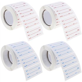 ECSiNG 4 Rouleaux avec 2000pcs Étiquettes de Stockage des Aliments Autocollant Étiquettes de Mise en Conserve de Préparation des
