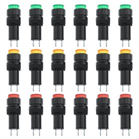 ECSiNG 18pcs Voyant d'alimentation LED DC 12V Montage Encastré sur Panneau pour Appareils Électroménagers de Télécommunications
