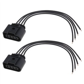 ECSiNG Lot de 2pcs Connecteurs de Bobine d'allumage 4 Broches pour Voiture 1J0973724 Compatible avec Audi Compatible avec Skoda