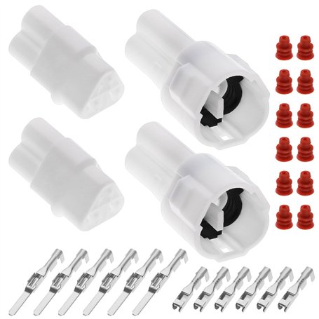 ECSiNG Lot de 2 Ensembles de connecteurs de Moto à 3 Broches compatibles avec Prise Sumitomo Compatible avec Yamaha Compatible a