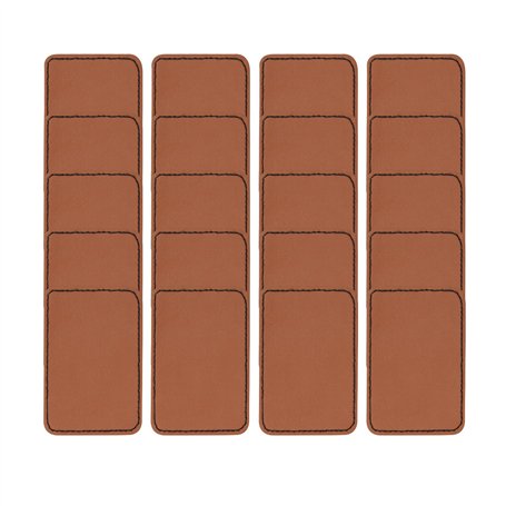 LT Easiyl 20pcs Patchs d'étiquette en Cuir Rectangulaires Vierges en PU Patchs de Chapeau en Cuir avec Adhésif pour Vêtements Ch