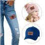 LT Easiyl 20pcs Patchs d'étiquette en Cuir Rectangulaires Vierges en PU Patchs de Chapeau en Cuir avec Adhésif pour Vêtements Ch