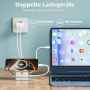 Chargeur USB C, 25W 2 Port Prise USB-A & USB-C Chargeur Rapide Adaptateur Type C Secteur pour Apple iPhone 16/15/14/13/12/11/Pro