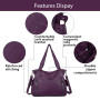 Angel Kiss Purses and Handbags Top-Handle Hobo Bags for Femmes Roomy Sacs à bandoulière en cuir lavés Sac à main pour filles