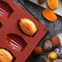 Surflyee Lot de 3 Moules à Madeleine en Silicone, Moule Madeleine Silicone, 9 Cavités Moule Madeleine, Moules en Silicone en For