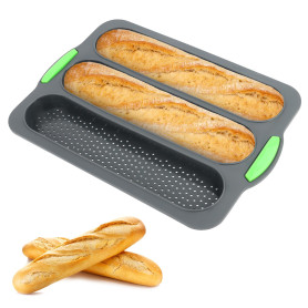 TNOMSNO Moule à pain en Silicone, Moule Baguette Moule Baguette Moule Baguette Four, Moule à Baguette Adapté à la Cuisson en Cui