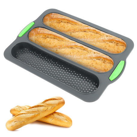 TNOMSNO Moule à pain en Silicone, Moule Baguette Moule Baguette Moule Baguette Four, Moule à Baguette Adapté à la Cuisson en Cui