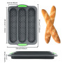 TNOMSNO Moule à pain en Silicone, Moule Baguette Moule Baguette Moule Baguette Four, Moule à Baguette Adapté à la Cuisson en Cui