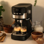 Cecotec Cafetière espresso compacte Power Espresso 20 Pecan. 1100 W, 20 Bars, Système Thermoblock, Buse orientable, Porte-filtre