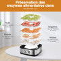 YASHE GGJ-261A Déshydrateur Alimentaire, 5 Plateaux Réglables en Hauteur, Contrôle de la Température de 35 à 70°C, Deshydrateur 