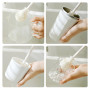 TNSLAND 2 pièce Brosse à Nettoyer Les gobelets, Brosse à Bouteille en Silicone Longue, Brosse à Verre Brosse à Pot à Manche, Bot