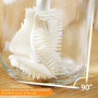 TNSLAND 2 pièce Brosse à Nettoyer Les gobelets, Brosse à Bouteille en Silicone Longue, Brosse à Verre Brosse à Pot à Manche, Bot