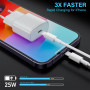 25W Chargeur Rapide pour iPhone, 2 Pièces PD 3.0 Prise USB C avec 2M Cable Lightning for iPhone 14/14Pro/13/13 Mini/13 Pro/13Pro