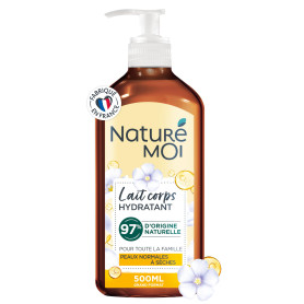 Naturé Moi – Lait Corps Hydratant au Lin Bio de Bourgogne et à l'Huile de Sésame Bio - Lait Corps Hydratant et Nourrissant - 97%