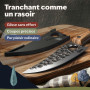 kjøk Premium Couteau de cuisine professionnel dureté 56±2 HRC lame 15cm, couteaux japonais avec cas et manche en bois d'olivier,