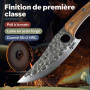 kjøk Premium Couteau de cuisine professionnel dureté 56±2 HRC lame 15cm, couteaux japonais avec cas et manche en bois d'olivier,