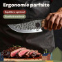 kjøk Premium Couteau de cuisine professionnel dureté 56±2 HRC lame 15cm, couteaux japonais avec cas et manche en bois d'olivier,