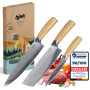 kjøk Premium Ensemble de couteaux de cuisine professionnels dureté 58±2 HRC Set couteu japonais avec étui et manche en bois d'ol