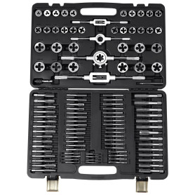 VEVOR Coffret Tarauds et Filières 110 Pièces M2-M18 Kit de Taraudage et Filetage Métrique en Acier avec Mallette de Transport Ou