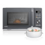 Toshiba MW3-AC26PFI(MG) Four à Micro-ondes 26L Air chaud combiné, 6-en-1 900W avec Cuiseur Vapeur en Gris Morandi, 6 Programmes 