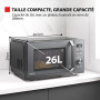 Toshiba MW3-AC26PFI(MG) Four à Micro-ondes 26L Air chaud combiné, 6-en-1 900W avec Cuiseur Vapeur en Gris Morandi, 6 Programmes 