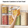 Storivo Food Dispensers Lot de 24 boîtes de conservation hermétiques avec couvercle, organisateur de cuisine pour farine, sucre,