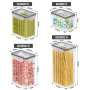 Storivo Food Dispensers Lot de 24 boîtes de conservation hermétiques avec couvercle, organisateur de cuisine pour farine, sucre,