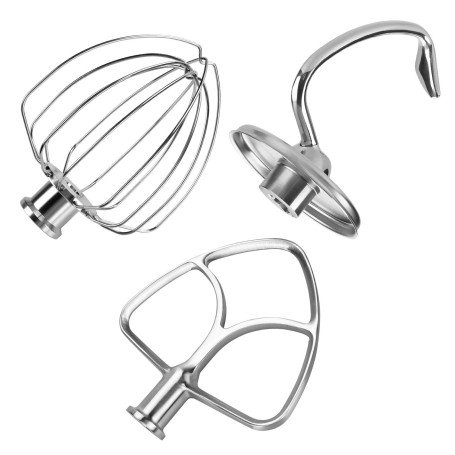Accessoires 3 Pièces en Inox pour KitchenAid 4.5-5 Quart à Tête Inclinable Mélangeur sur Socle Artisan & Classic Series par MMOB