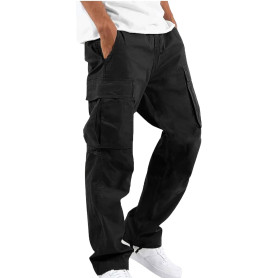 YAOHUOLE Pantalon Cargo Homme Pantalon Cargo De Travail pour Homme en Cotton Lodger Décontracté avec Taille