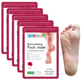 Lot de 5 paires de masques pour les pieds - Soin des callosités et des peaux mortes - Masque anti-âge - Exfoliant - Pour les pie