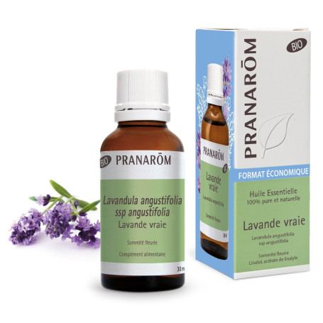 PRANARÔM - Lavande Vraie Bio - Huile Essentielle Chémotypée - Sommeil et Stress - 100% Pure Et Naturelle - HECT - 30 ml