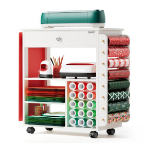 Chariot d’Organisation et de Stockage Crafit Compatible avec la Machine Cricut, Organisateur de roulage Crafit avec Support de R Chariot d’Organisation et de Stockage Crafit Compatible avec la Machine Cricut, Organisateur de roulage Crafit avec Support de R