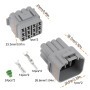 LT Easiyl Lot de 2 paires de connecteurs électriques étanches à 12 broches mâle et femelle avec bornes et joints pour câblage de