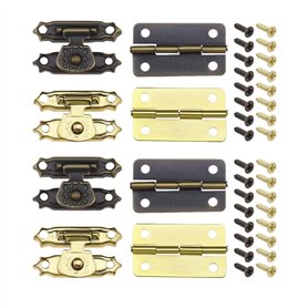 SG Store 36pcs Mini Charnières à Moraillon en Bronze Antique avec Vis Mini Armoire Loquet Moraillons Accessoires Décoratifs pour