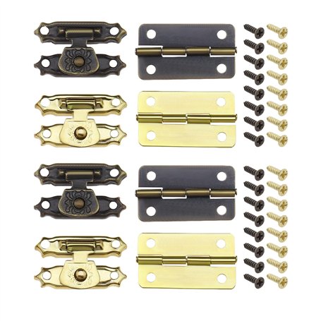 SG Store 36pcs Mini Charnières à Moraillon en Bronze Antique avec Vis Mini Armoire Loquet Moraillons Accessoires Décoratifs pour