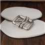 SG Store Lot de 2 Boucles de Ceinture en Cuir à Double Ardillon Diamètre Intérieur 40 Mm Adaptées Aux Sangles de 40 Mm Argent An