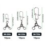 Briny River Lot de 30 émerillons Triples pour Leurres de Pêche Tailles 2# 6# Et 8#