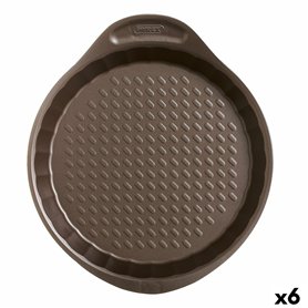 Moule pour four Pyrex Asimetria Rond Noir Plat 27 x 4 cm (6 Unités)