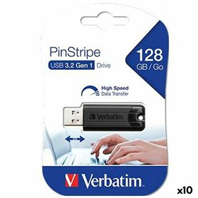 Clé USB Verbatim PINSTRIPE Noir 128 GB (10 Unités)