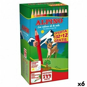 Crayons de couleur Alpino KIDS EVOLUTION STRIPES Multicouleur 144 Pièces (6 Unités)