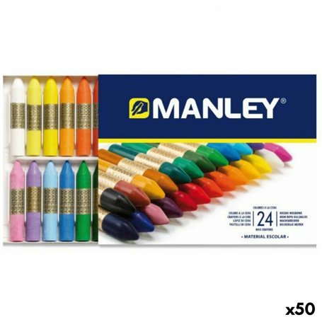 Crayons gras de couleur Manley Multicouleur (50 Unités)