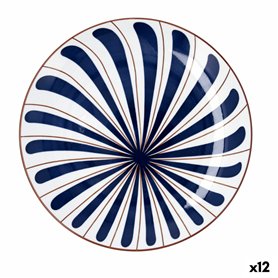 Assiette plate Bidasoa Oceanika Bleu Céramique Ø 27 cm (12 Unités)
