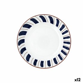 Assiette creuse Bidasoa Oceanika Bleu Céramique Ø 20 cm (12 Unités)