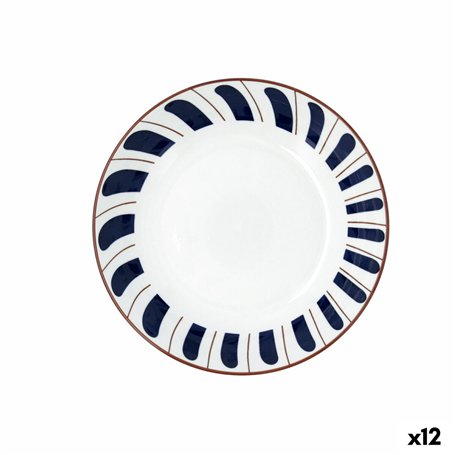 Assiette creuse Bidasoa Oceanika Bleu Céramique Ø 20 cm (12 Unités)