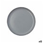 Assiette à dessert Quid Duna Gris Céramique 20 x 2
