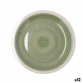 Assiette plate Quid Calypso Vert Céramique Ø 27 cm (12 Unités)