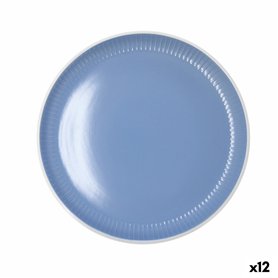 Assiette plate Bidasoa Moana Bleu Céramique Ø 26 cm (12 Unités)